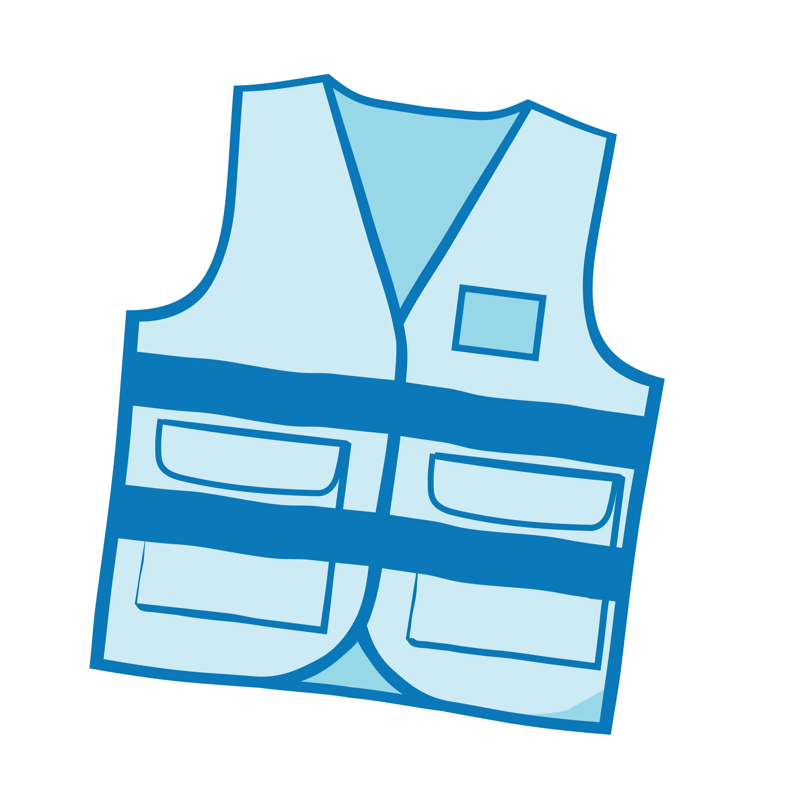 Light Blue High Visibility Vest Icon for high-visibility uniforms