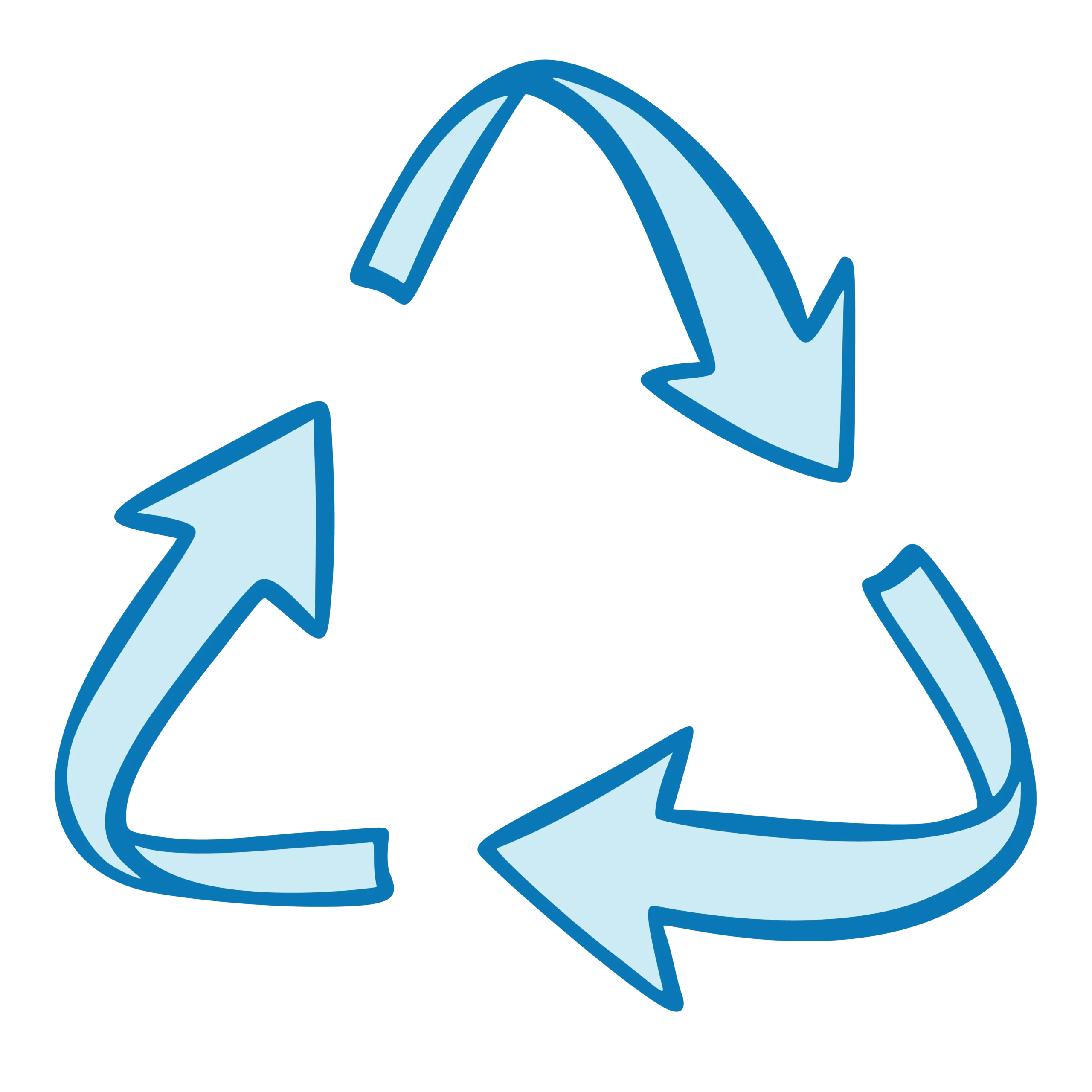 Light blue recycle icon