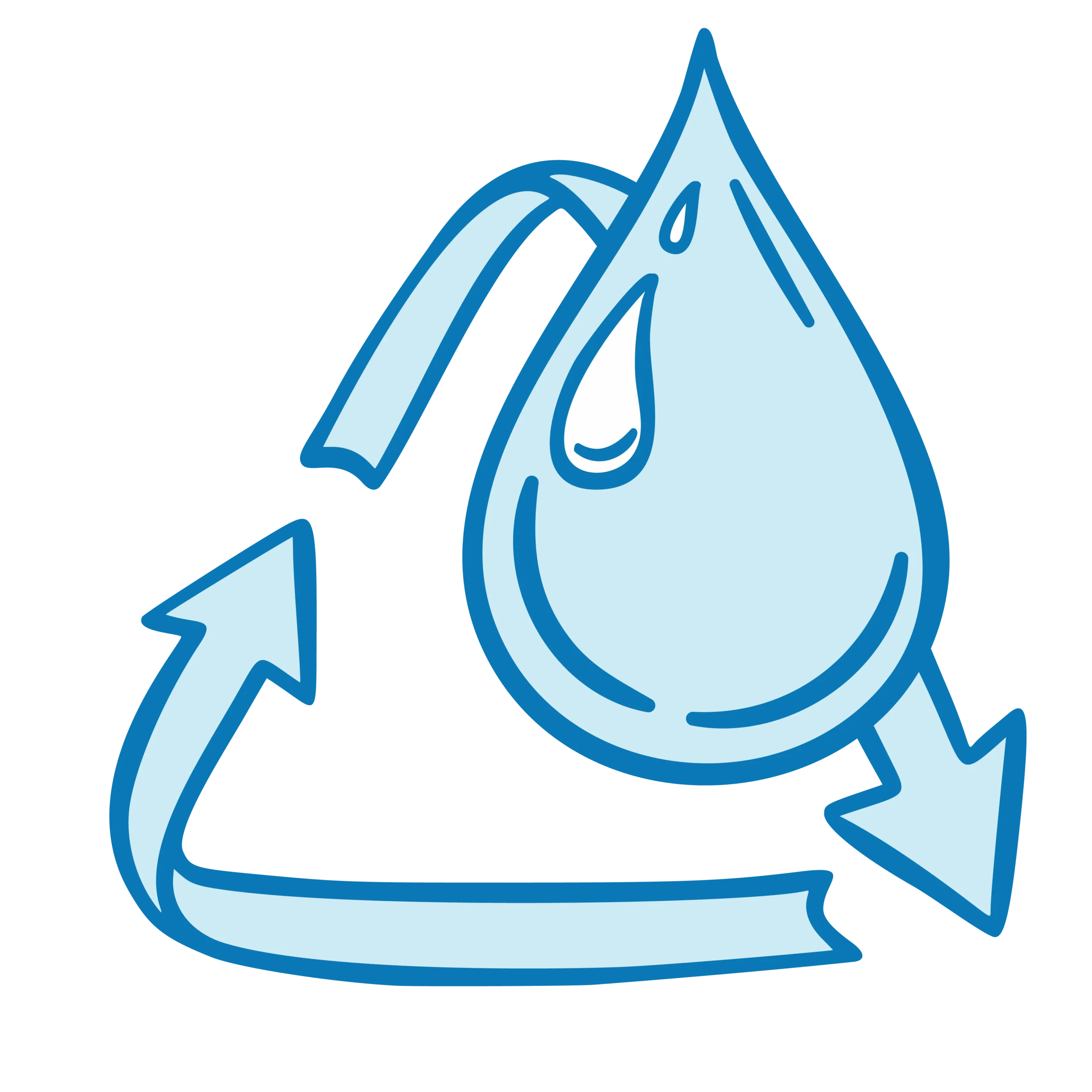 Light blue reusable water icon for sustainability