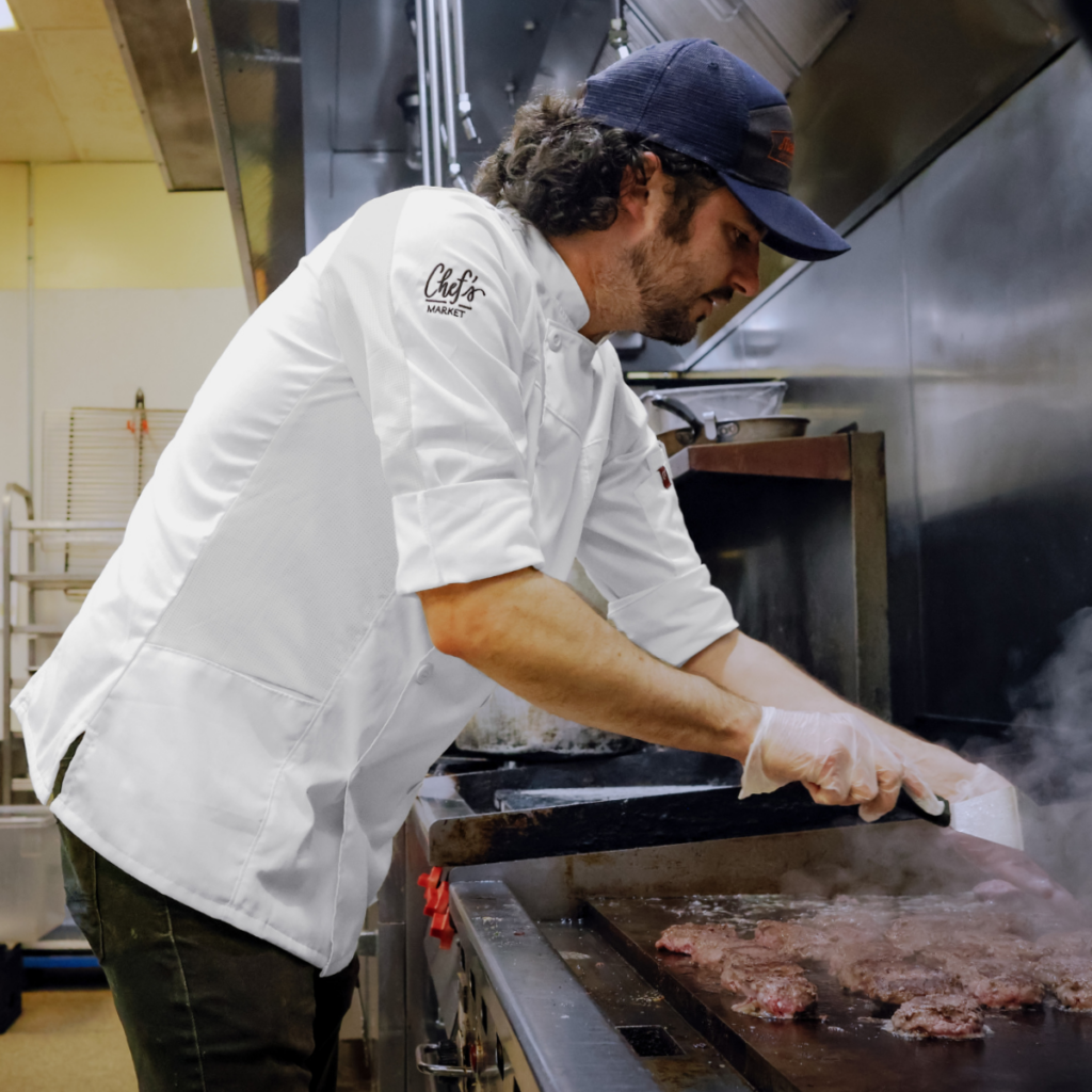 chef wearing a chef coat